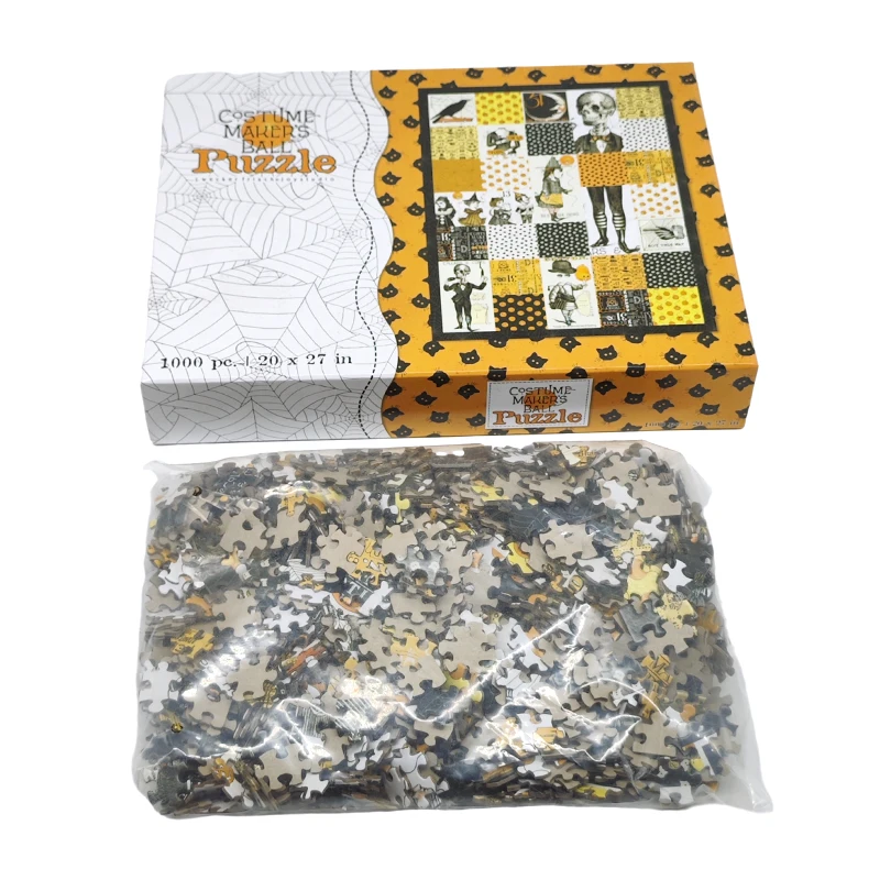 Custom 500 1000 Pieces ODM/OEM Halloween Christmas Theme Pattern Paper Gift Puzzles, Sublimation Blank White jigsaw Puzzle