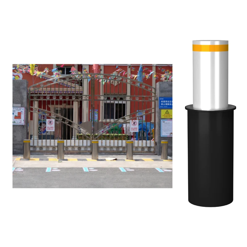 Motorized Stainless Steel Lift Bollards - Vehicle Access Control with Hydraulic System