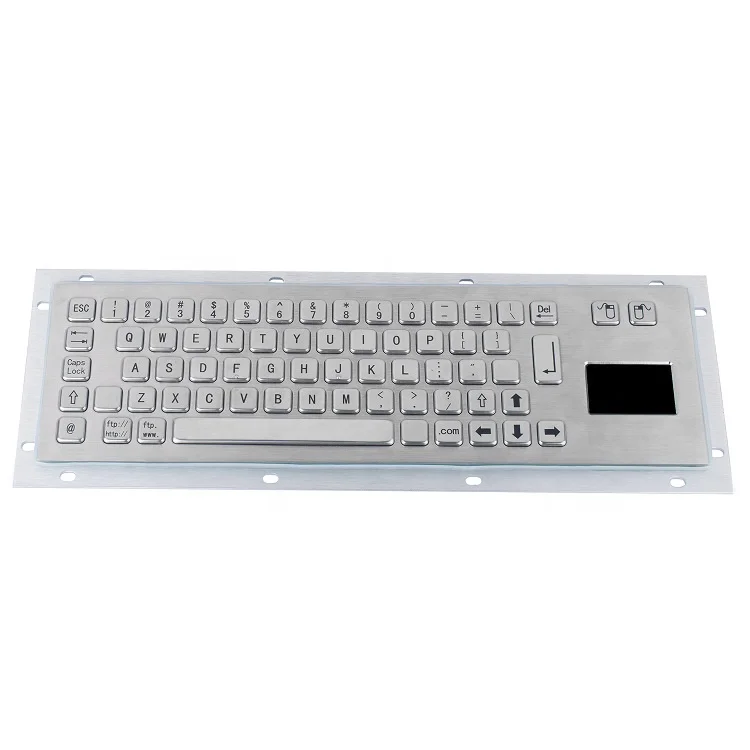 67 Keys IP65 Waterproof Stainless Steel Rear Panel Mount Kiosk Rugged Touchpad Keyboards Industrial Metal Keyboard