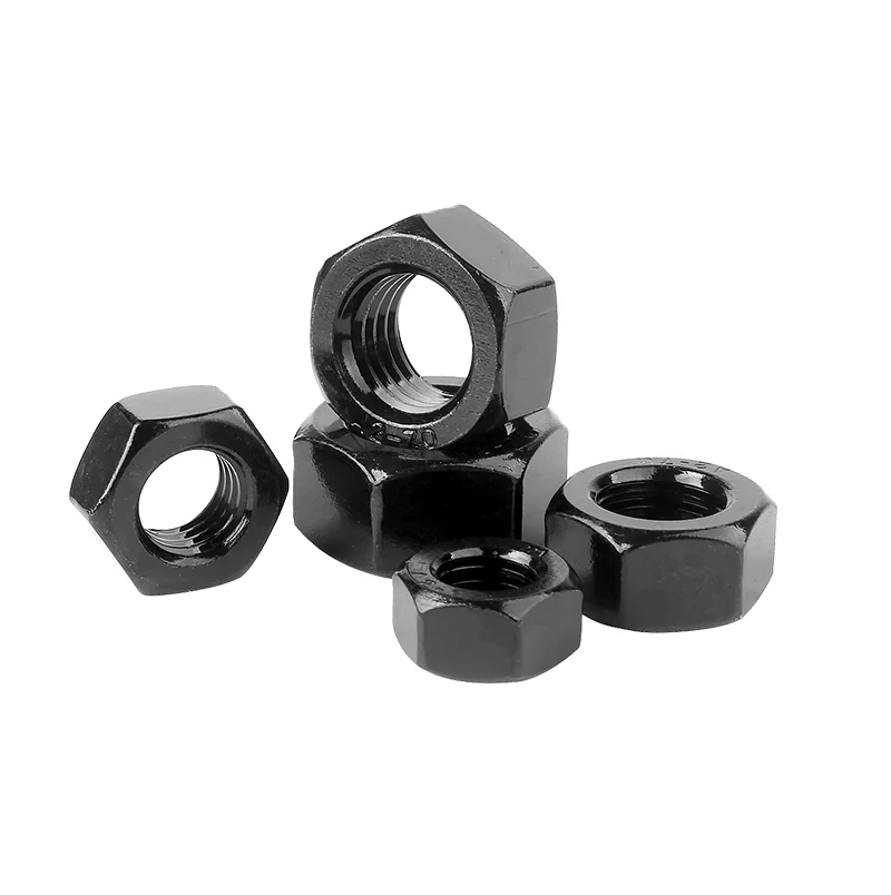 M10 M12 M14 Grade 4.8 8.8 10.9 12.9 Gal Carbon Steel Black Oxide Black Powder Coating Hex Hexagon Head Heavy Thin Nut DIN934