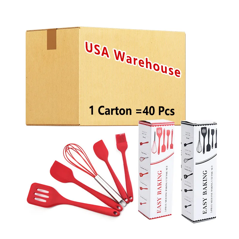 USA Warehouse Wholesale Cheap Home Utensil Kitchen Cuisine Accessories from China Silica Gel Kitchenware and Houseware Tools Set