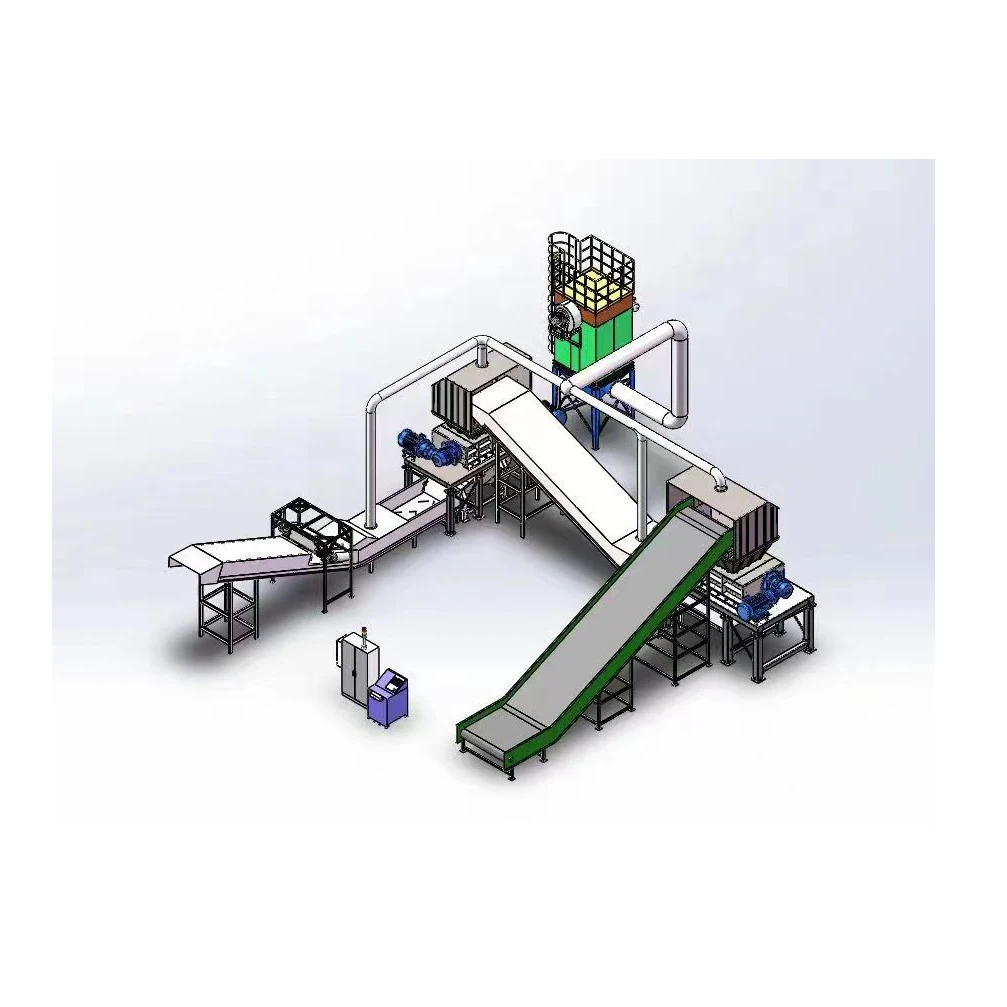 Automatic Waste Tyre Powder Granules Shredder Production Line Scrap Used Tire Recycling Machine