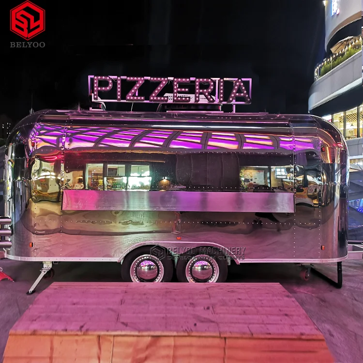  Airstream грузовик для пиццы барбекю кухни Мобильная подставка ресторана тако хот-догов пивной бар концессионный трейлер пищевых