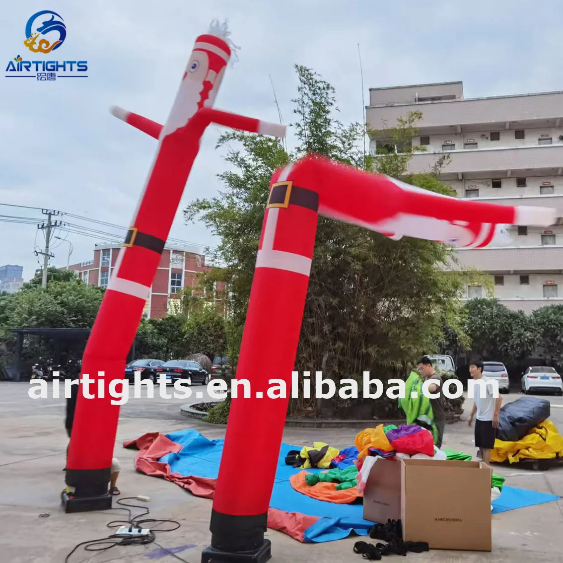 20ft High Inflatable Santa Claus Sky Air Dancer for Christmas Decoration
