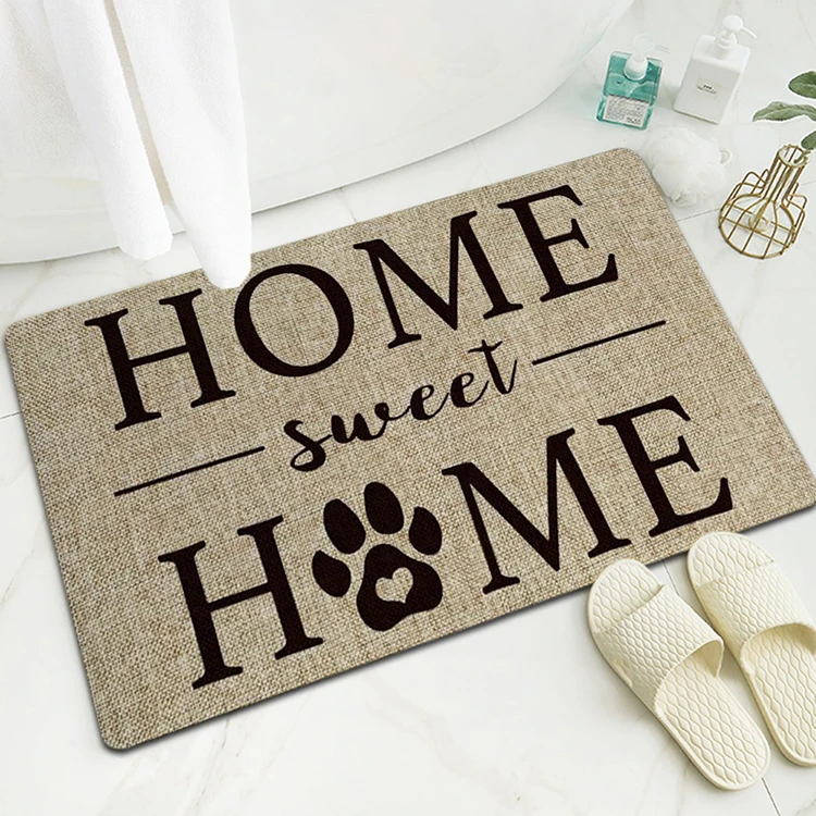 
Custom Logo Non-slip Oil Proof Waterproof Rubber Floor Carpet for living Room Modern Kitchen Mat Bedroom Rug 