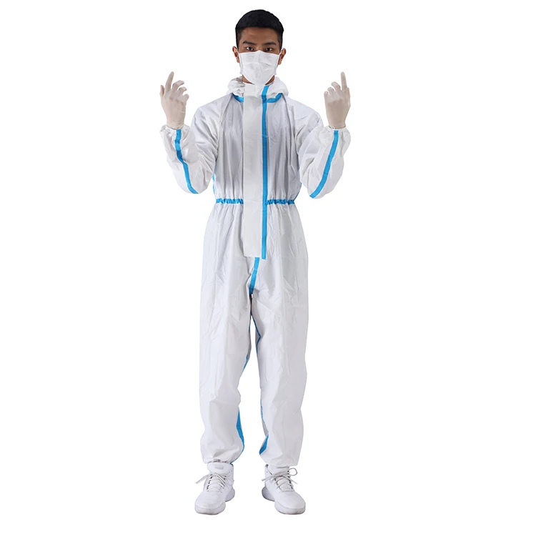 Wholesale White Medical Gowns Disposable Coverall Supplies Against Infective Agents Protectively Sms Clothing