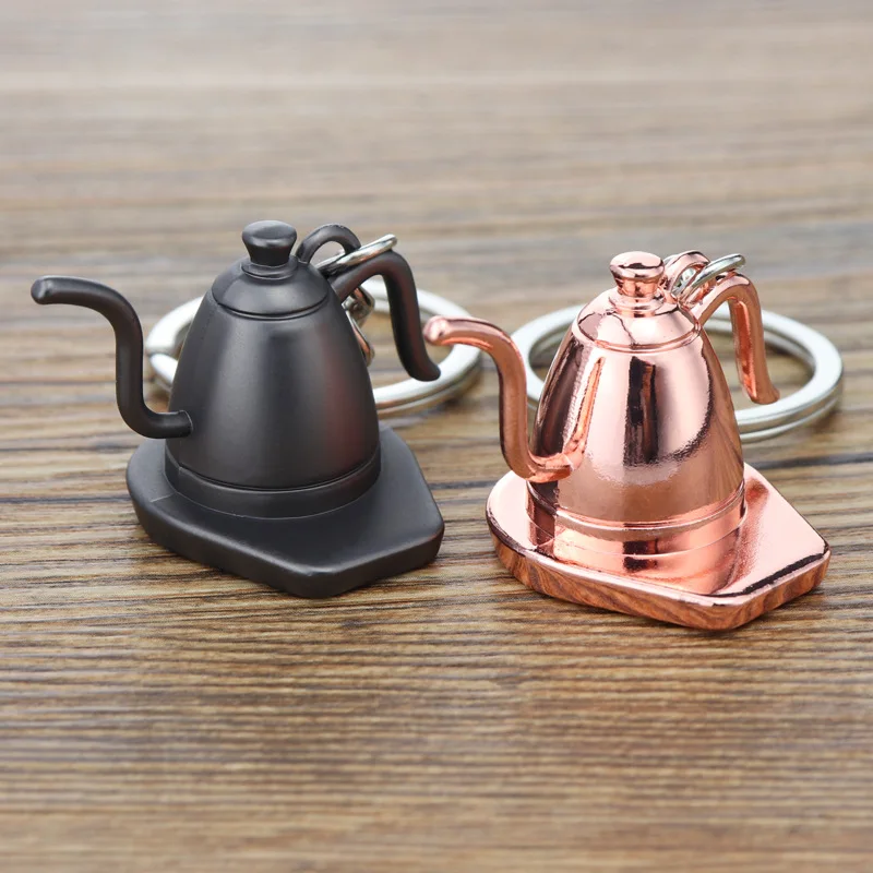 Mini Mug Key chain Coffee Bean Metal Coffee Portafilter keychain 3d Mini Coffee Cup Maker Keychain Keyring