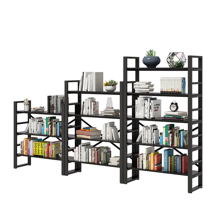 Open Adjustable Vintage Industrial Wood And Metal Bookshelf Home Bookcase