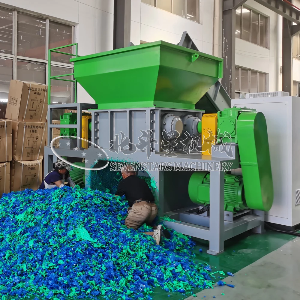 waste PP/PE film Woven jumbo Raffia Bags Grinder Double Single Shredder Machine plastic crushing machine