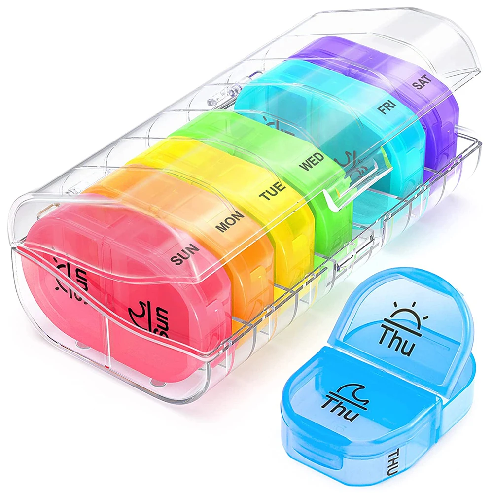 Высококачественный заводской органайзер для таблеток 2 раза в день, пластиковый контейнер для таблеток, экономичный и экологически чистый