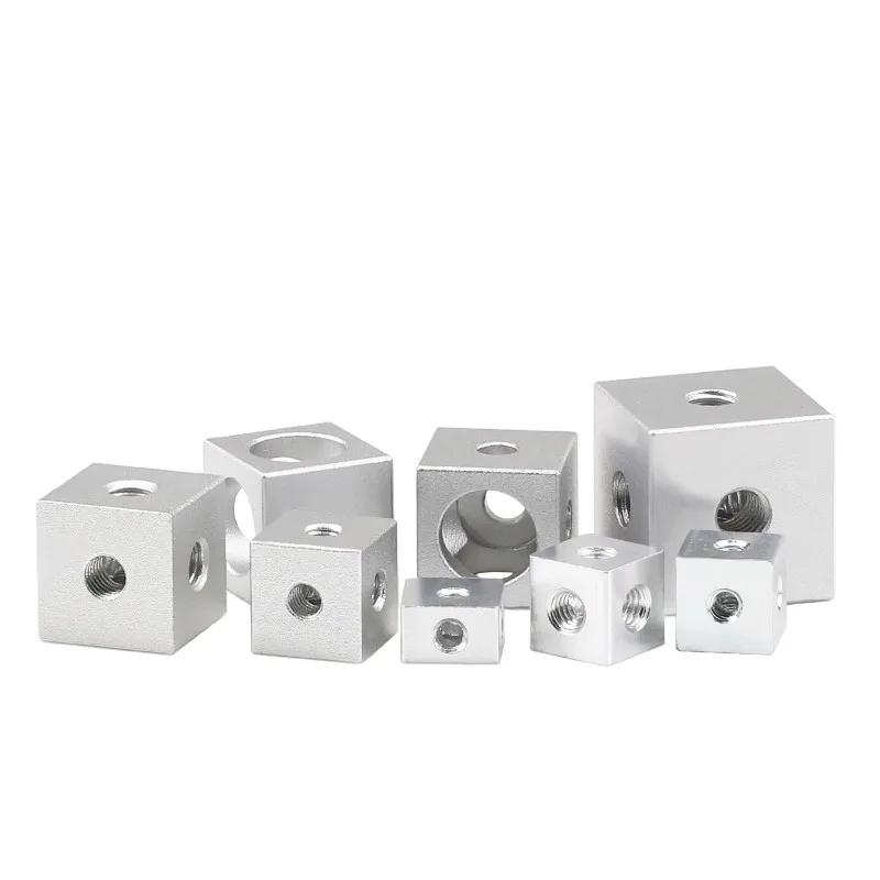Customized Fixing Block Connection Nuts Acrylic Aluminum Alloy Connector Cube Hex Nut Six-Sided Square Cube Nut