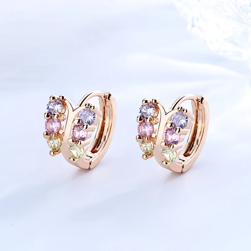 designer earrings wholesale butterfly 18k laminated gold small earrings jewelry varied earrings 18k plated jewelry for womens