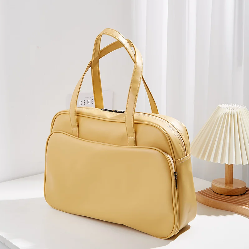 Женская модная кожаная сумка из искусственной кожи для офисного ноутбука большой вместимости 15 6 дюймов портфель с застежкой-молнией водонепроницаемый