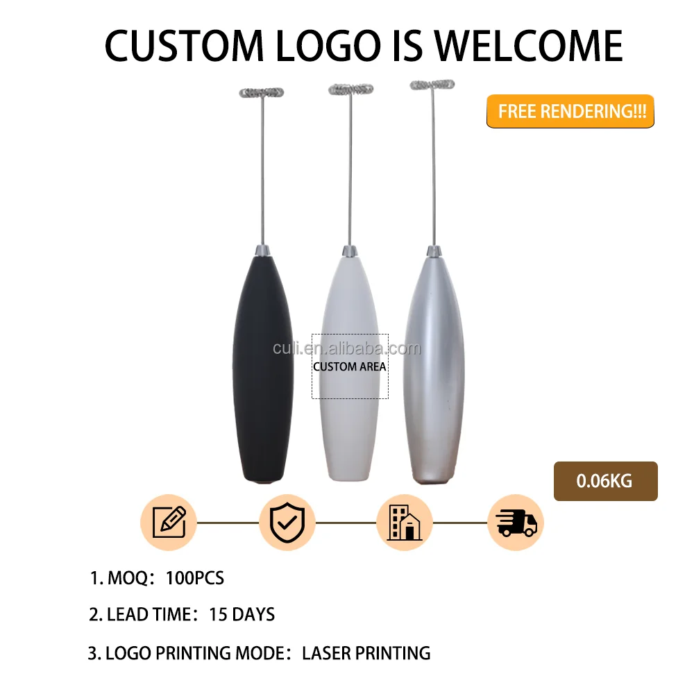 Wholesale Milk Frother Espumador De Leche Coffee Foamer Mixer Speed Adjustable Batterie Battery Operated  Eco Friendly For Latte
