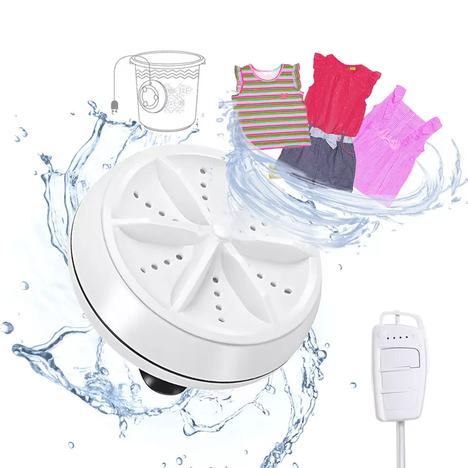 Home Travel Small Smart Electric Laundry Washer Usb Ultrasonic Turbine Semi Automatic Portable Mini Washing Machine