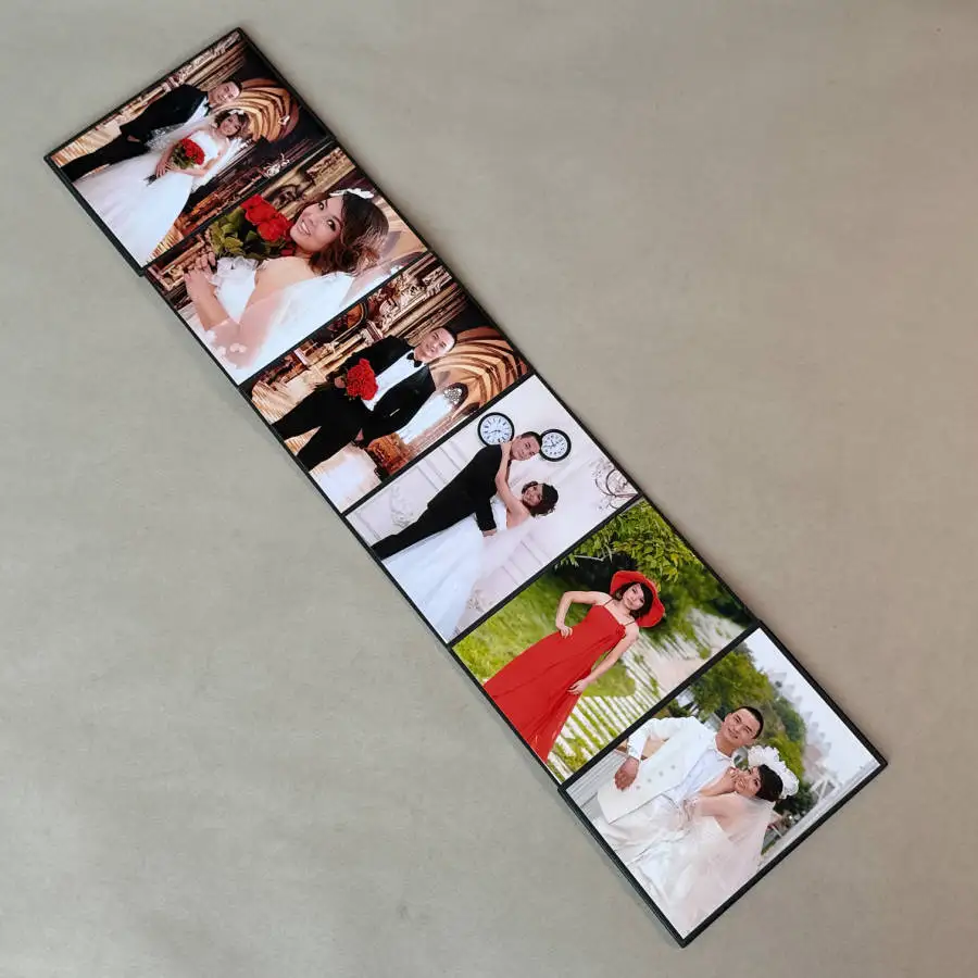 5x7 custom logo rigid cardboard linen velvet leather paper picture photo frame folder folio