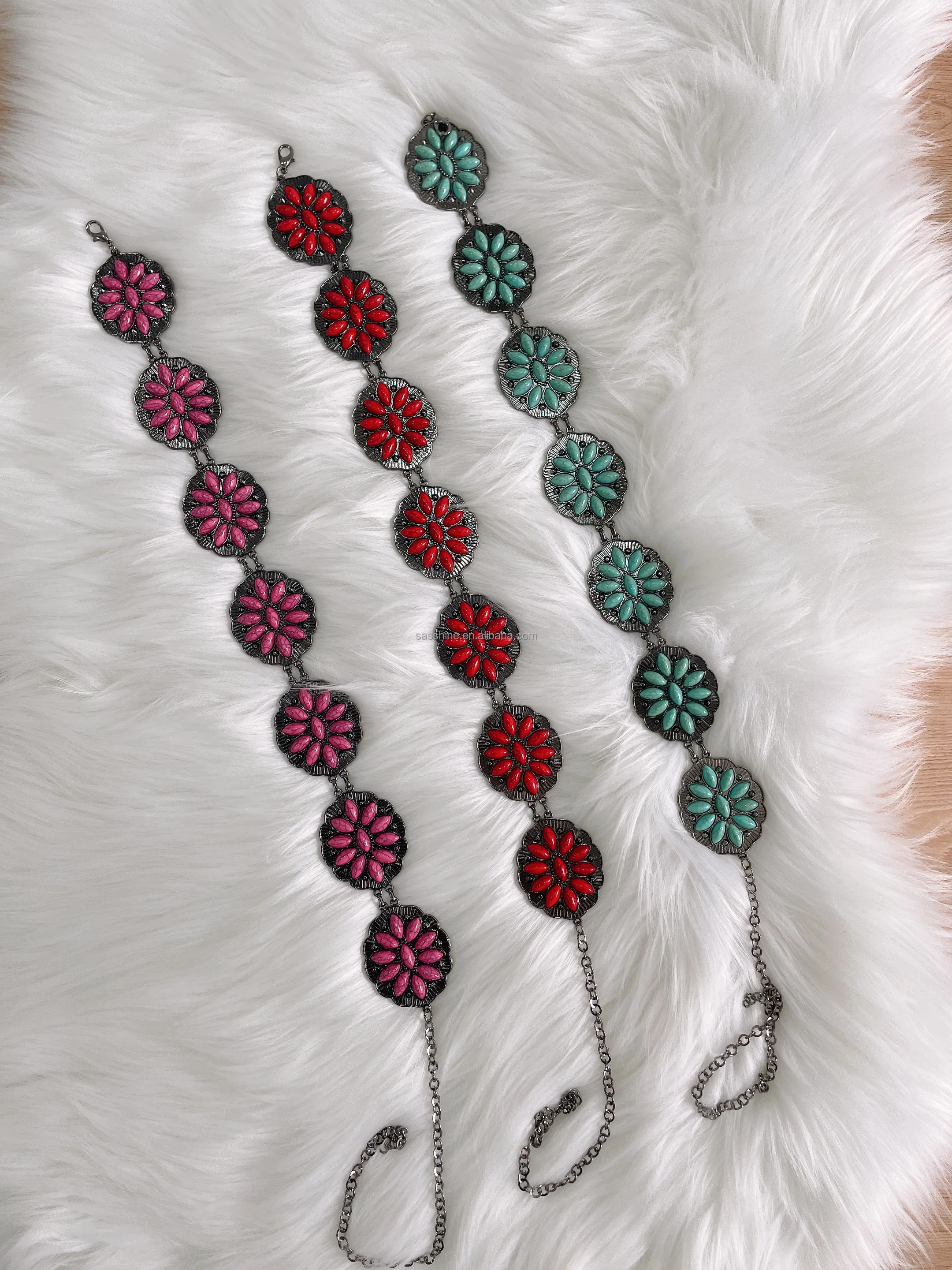 Accept Custom  Newest Kids Western  Belts Fashionable RTS  Turquoise Belt For Girls Toddler Baby Belts  Adjustable