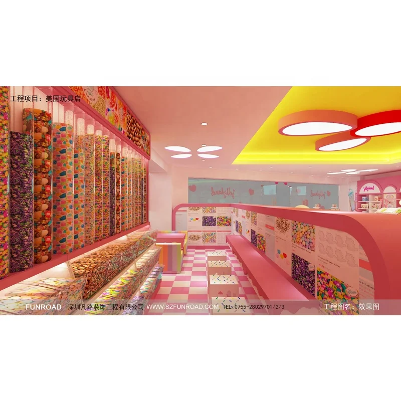 Custom Colorfu Sweet candy shop Counter interior design Lollipop store Furniture for mall