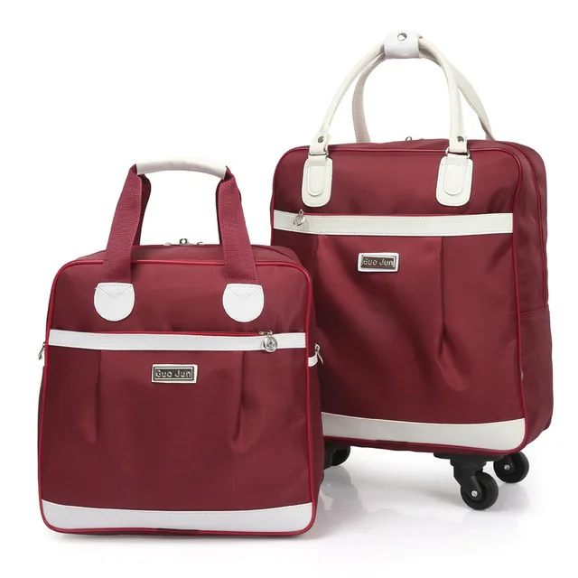 two sets large capacity luggage traveling bags with wheels trolley