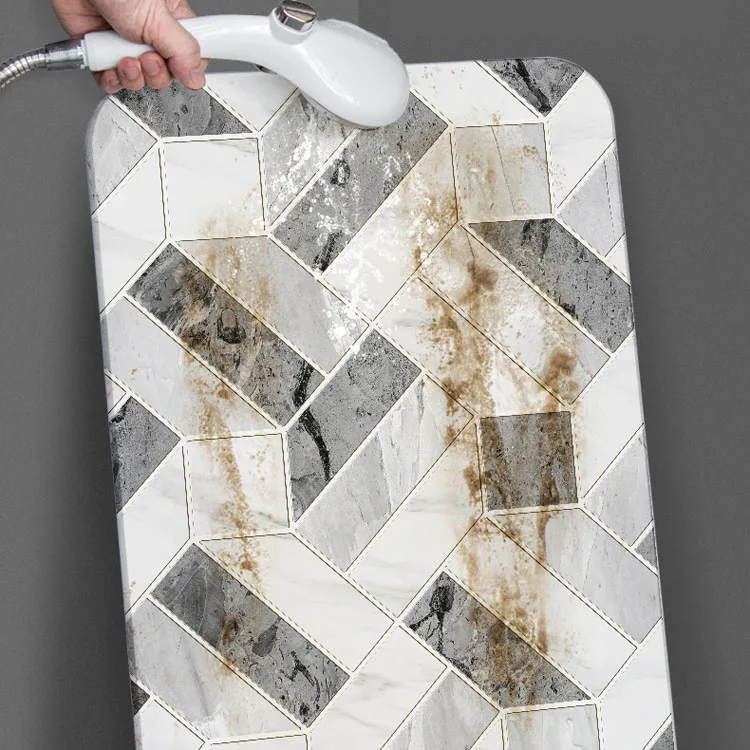 Quick drying marble pattern diatomite stone bath mat for bathroom