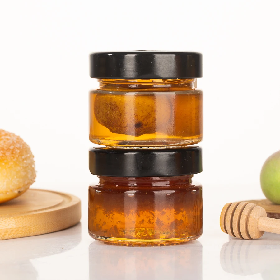 50ml Mini Storage Glass Jar Honey Jam Storage Metal Twist Lid Hot Sale Supermarket Using