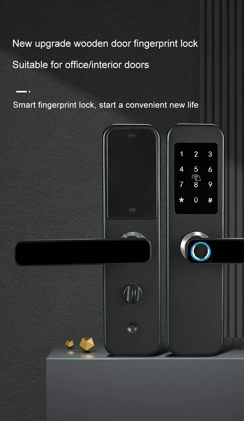 Home Electronic Tuya Tt Lock App Wifi Smart Digital Multi point Biometric Fingerprint Radio Frequency Door Lock 2022