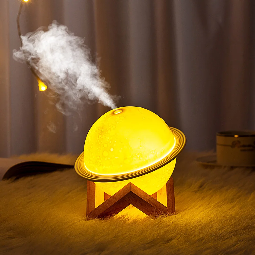 Round Colorful 200Ml Mini Usb Ultrasonic Planet Wet Night Light Aroma Essential Oil Diffuser Air Humidifier