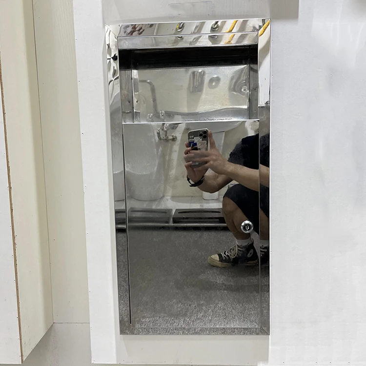 Stainless steel SUS304 toilet recessed wall mounted waste paper bin dustbin receptacle for home hotel