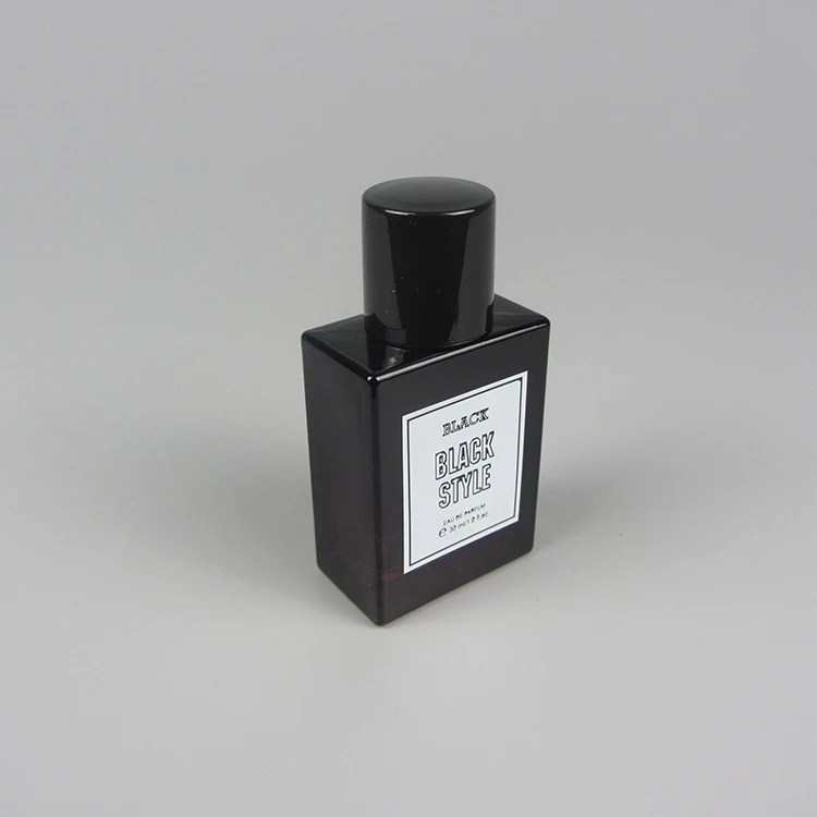 Black Luxury Beautiful High Quality square Shape Empty Spray Perfume Pump Glass Bottle 30 ml