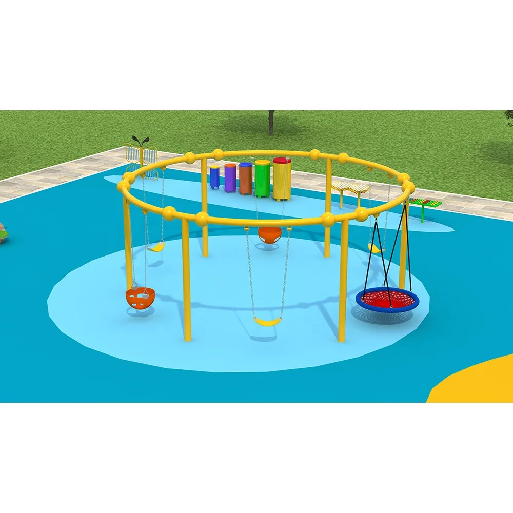 swing set children outdoor garden toys backyard playground wooden set slide water play area pastel playhouse