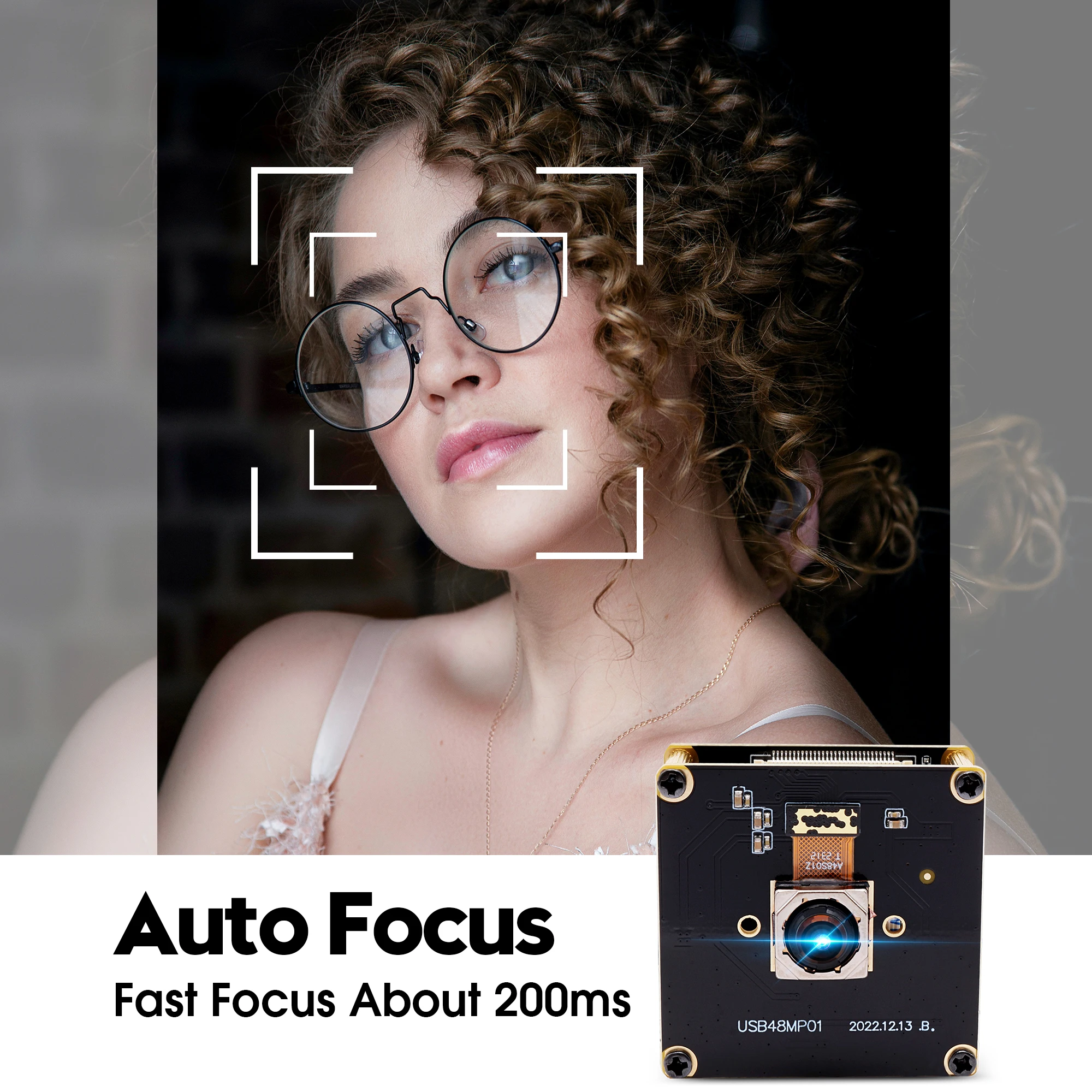 ELP AF USB Camera Module 48MP Ultra HD Autofocus 70 Degree Webcam Module Fast Focus Video Camera for PC Raspberry Pi Jetson Nano