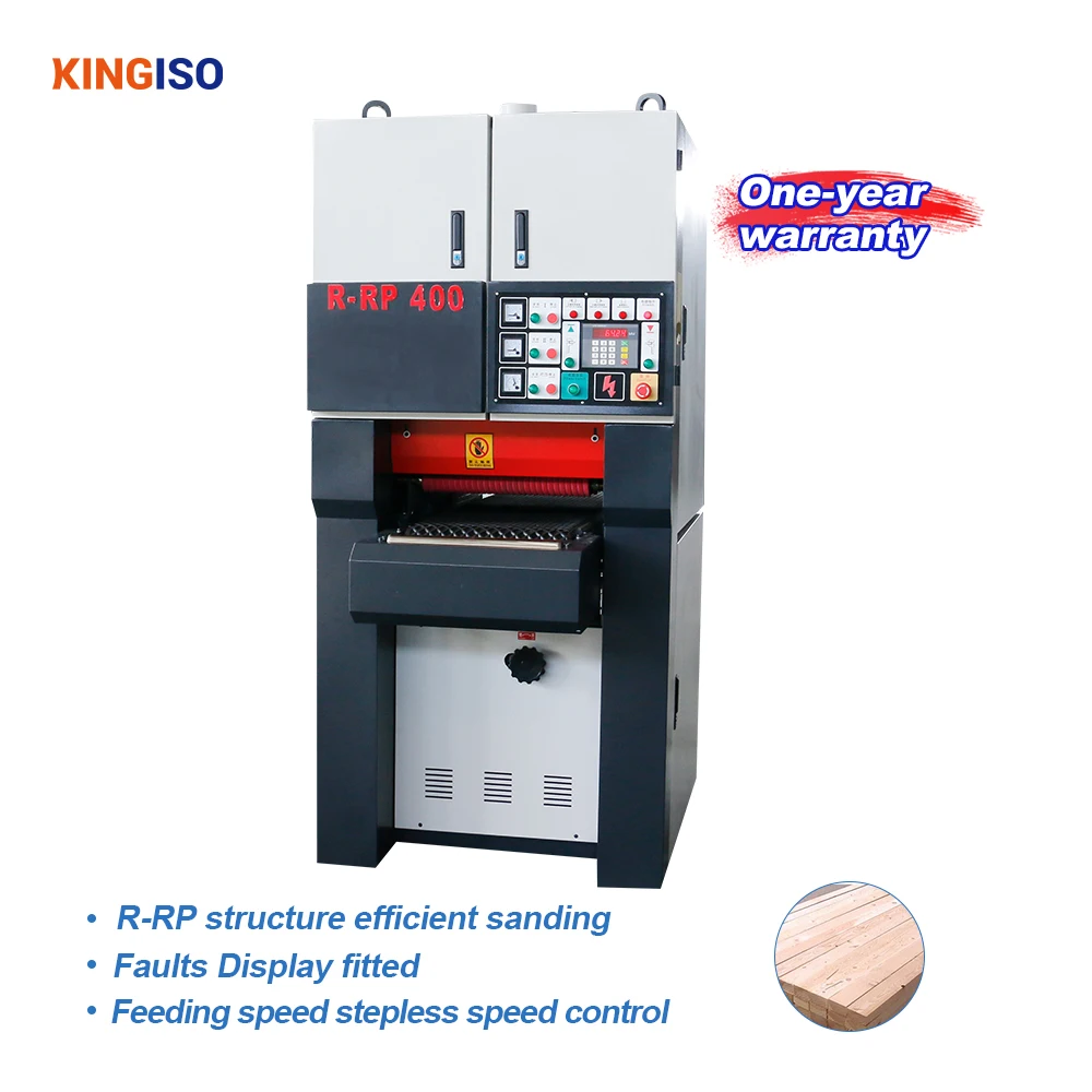 KINGIOS Automatic Woodworking Wide Belt Sander Planer Metal Sanding Machine for Wood