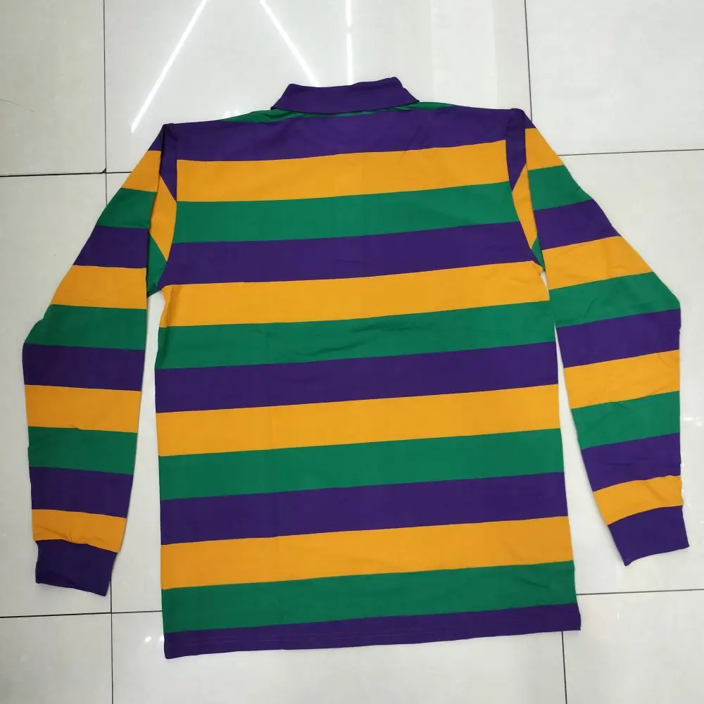 Can Arrange Fast Shipping Striped Mardi Gras Men Women Polo Shirt Fashion Mardi Gras Outfit