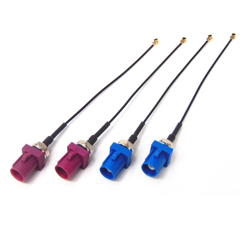 Fakra plug jack to ipex u.fl MCX screw mount waterproof jumper Pigtail Cable coaxial rg174 1.13 1.37 fakra cable