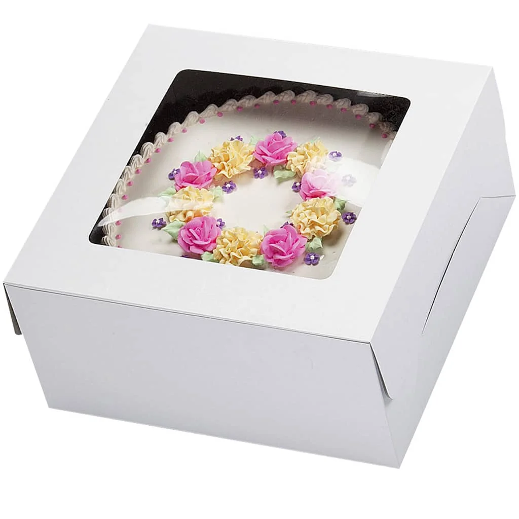 Wholesale Custom White Kraft Paper Bakery Cakebox Dessert Wedding Favor Cupcake Packaging Cake Box In Bulk