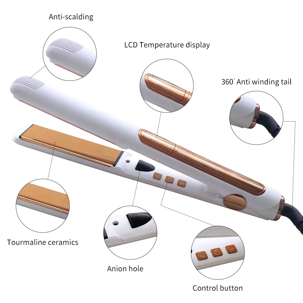 Professional Infrared Hair Straightener LCD Display Ionic Heating FlatIrons Tourmaline Ceramic Flat Irons Hair Straightener