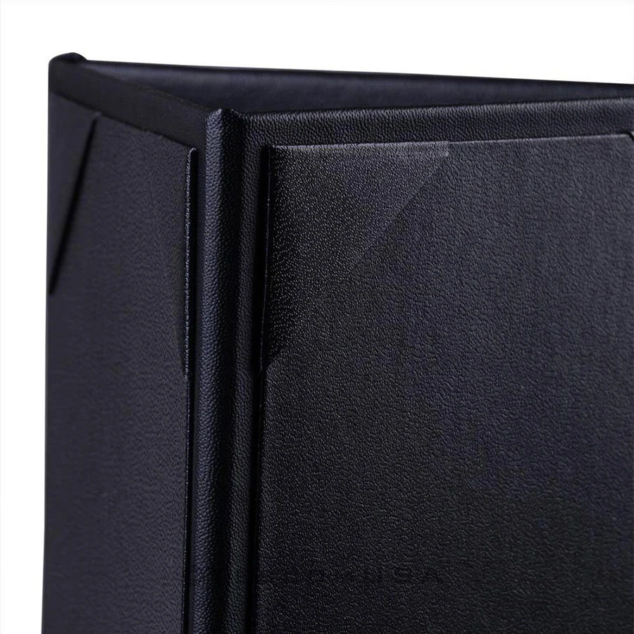customized PU leather paper material menu holder three fold