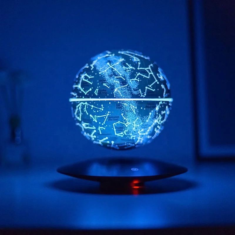 Italian Design Creative European Portable Style Home Decor Magnetic Levitation Touch RGB 7 Colors LED Starry Moon Lamp