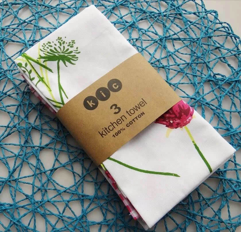 China supplier wholesale OEM Promotion 100% cotton fabric custom printing kitchen / tea towel