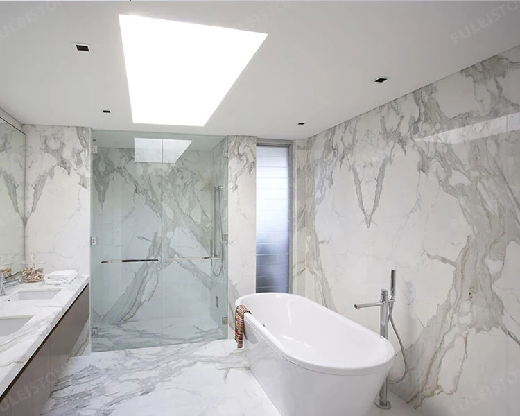 GOLDTOP OEM/ODM calacatta White Natural Marble Slabs  White Marble Texture Calacatta Oro Tiles For Wall Or Floor Projects