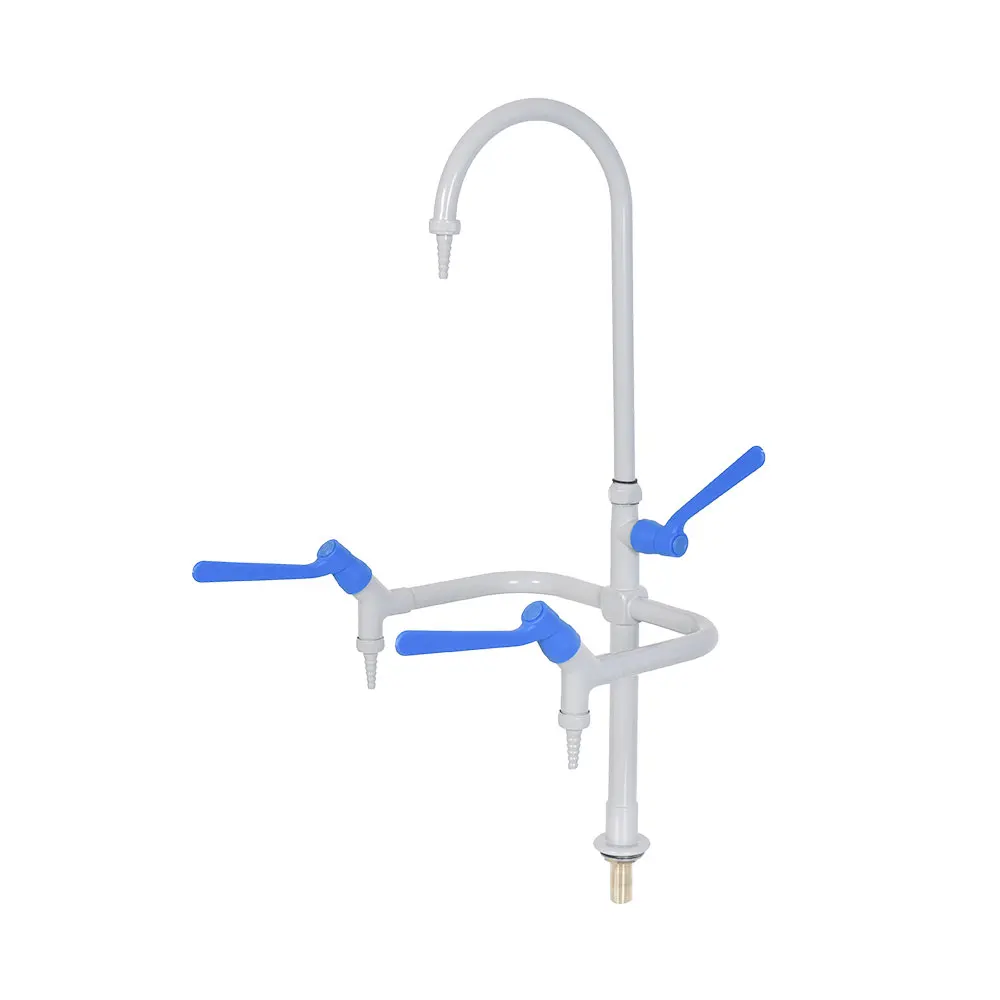360 Swiveled 3-way Swan Neck Laboratory Water Tap Corrosion Resistance Cold Hot Goose Neck Faucet