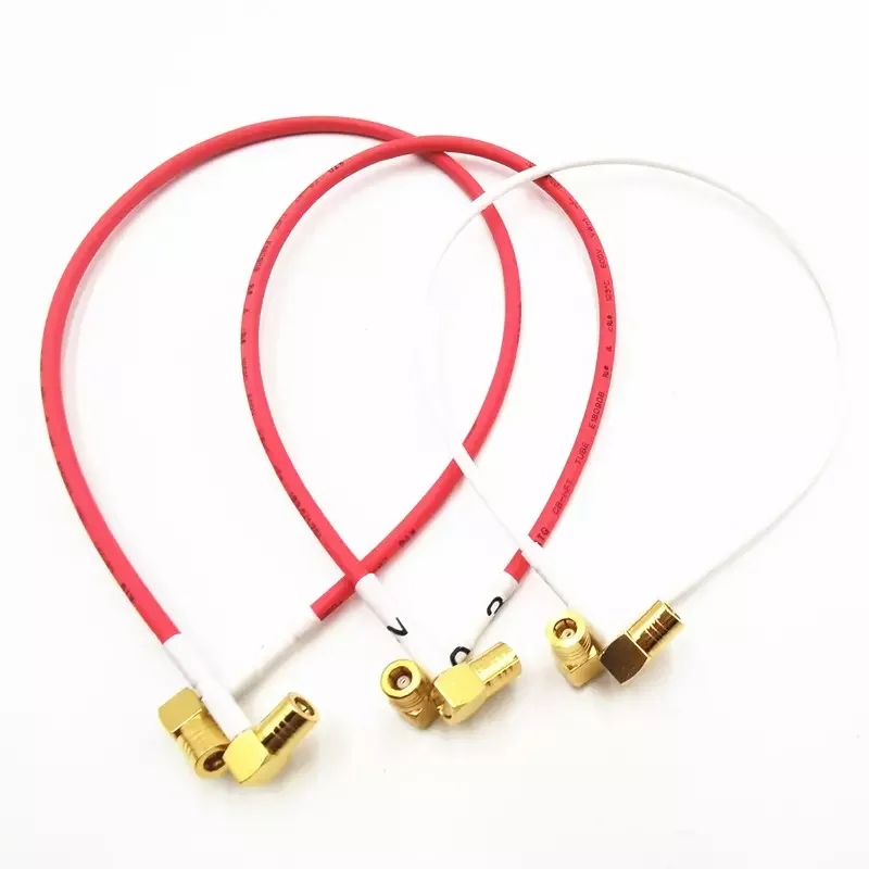 High Performance Customized Red Sleeve RG188 RF Coaxial Cable with SMB Gold-plated Connector RF Cable Assembly
