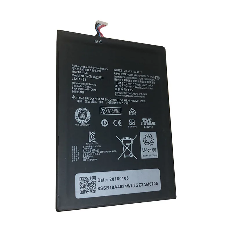 Hot Selling Rechargeabla Li-Polymer Battery for Lenovo IdeaTab A1000 A3000 A3300 A5000 A1010-T Laptop Batteries L12T1P33 3.7V