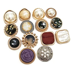 ZM263 Fashion Ladies Pearl Buttion Alloy Gold Buttons
