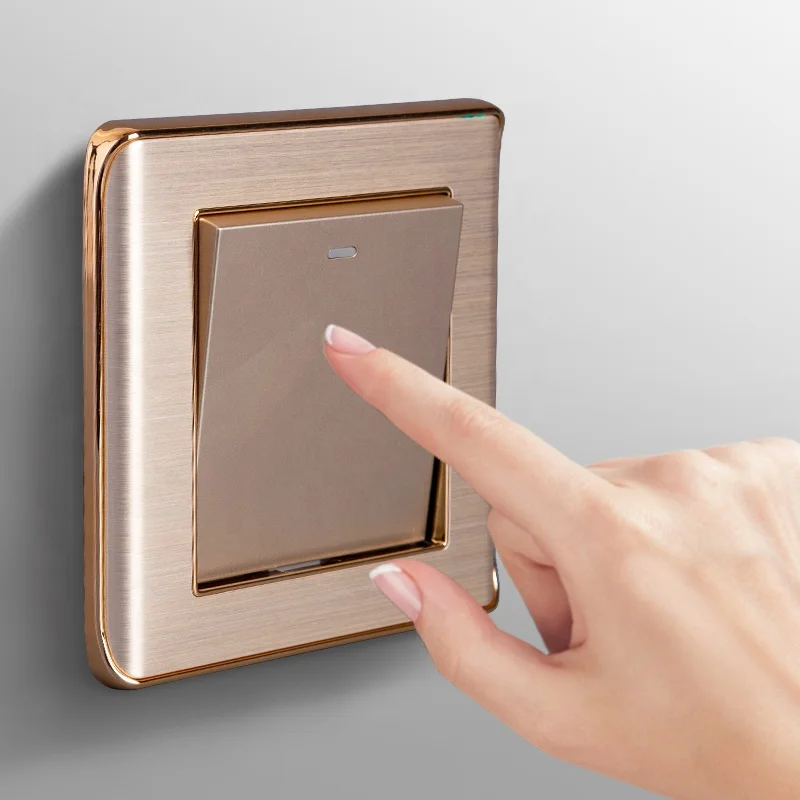 Simple light luxury switch One open gold acrylic wall switch