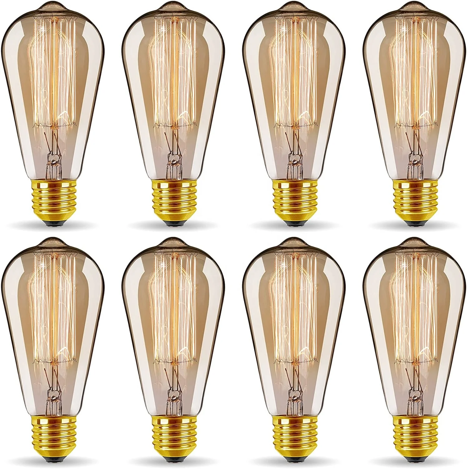 Edison ST40 ST64 7W Clear Glass Light Bulb round Outdoor Patio String Light with E12 Base and Brass Material