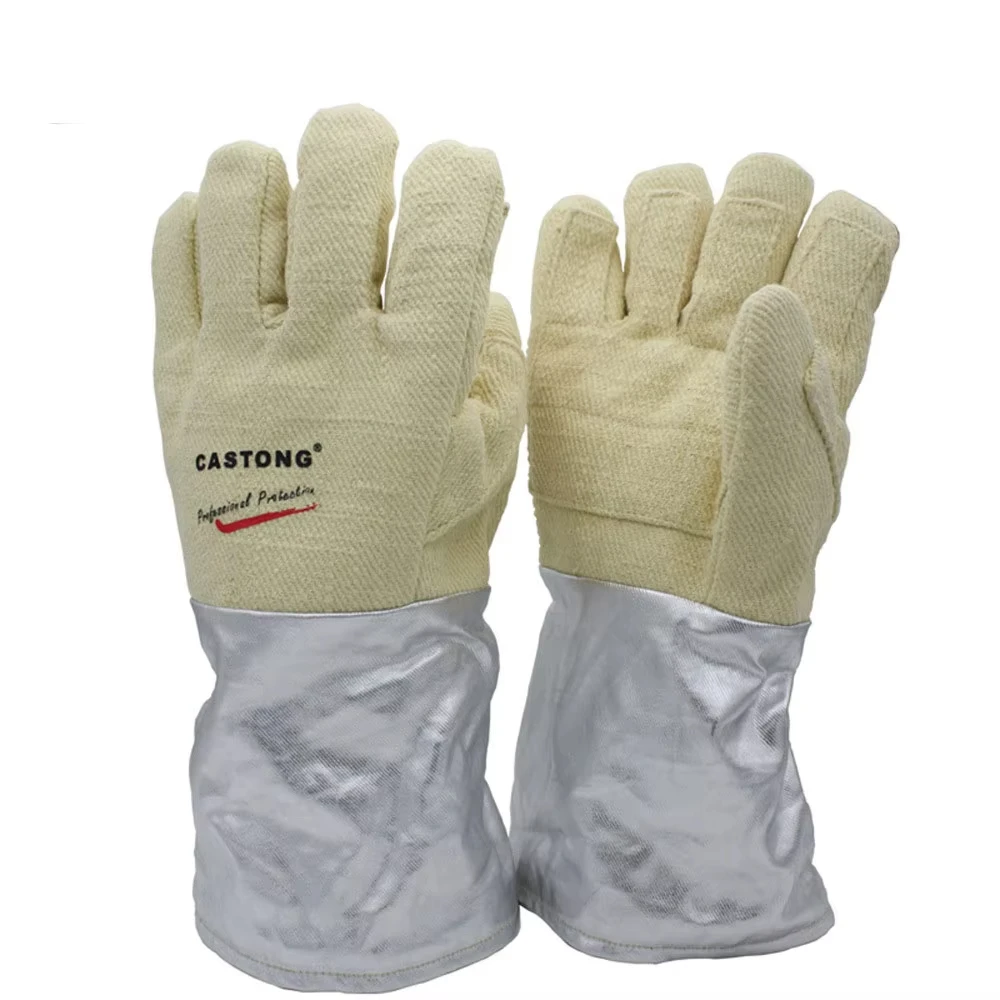 HDAR-5T-38 High Temperature 800-1000 Degrees Celsius Heat Insulation Resistant Palm Thickened Aluminum Foil Gloves