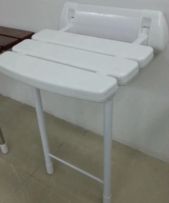 nylon abs folding shower seat with support leg for the disabled