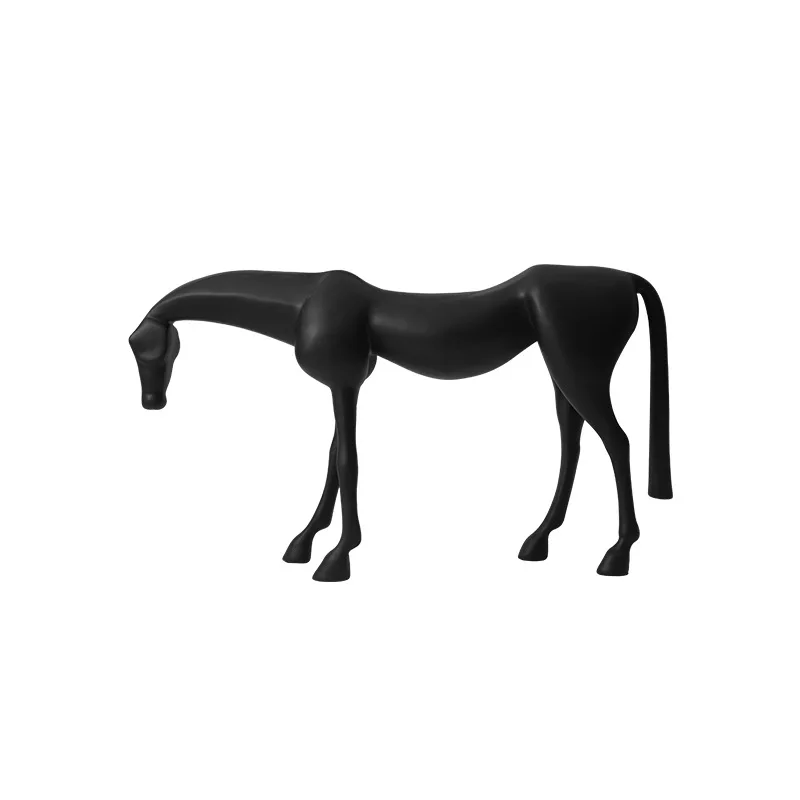 Simple and luxurious style abstract animal resin horse sculpture ornaments