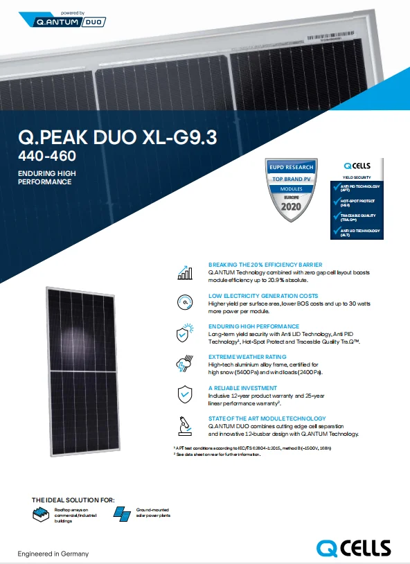 Q CELLS 460W 455W 450W 445W 440W Mono Solar Panel Half Cell Solar PV Module